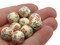 10 12mm Yellow Red and Green Polymer Clay Round Floral Beads